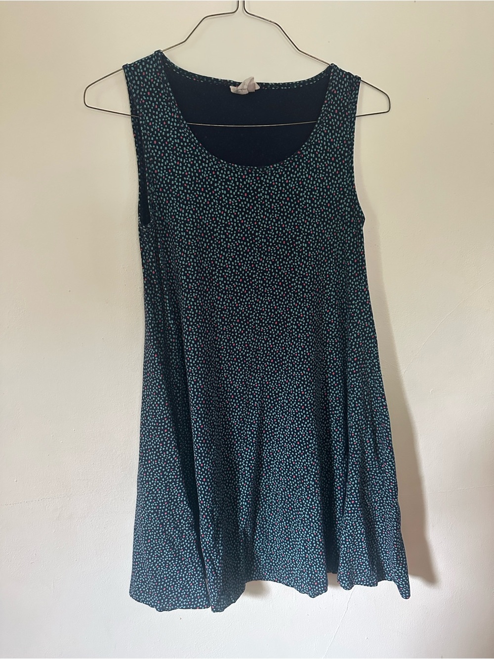 Mata Traders Blue and Pink Dot Midi  Dress - S